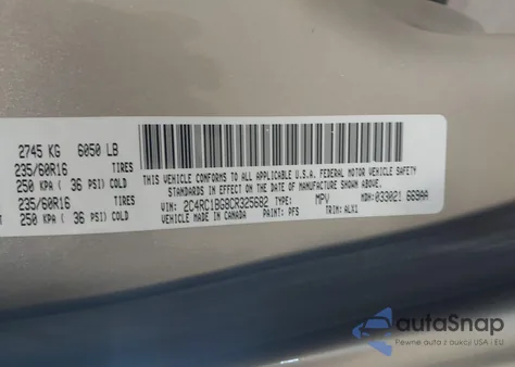 2012 Chrysler Town & Country Touring z USA, uszkodzony, nr VIN 2C4RC1BG8CR325682